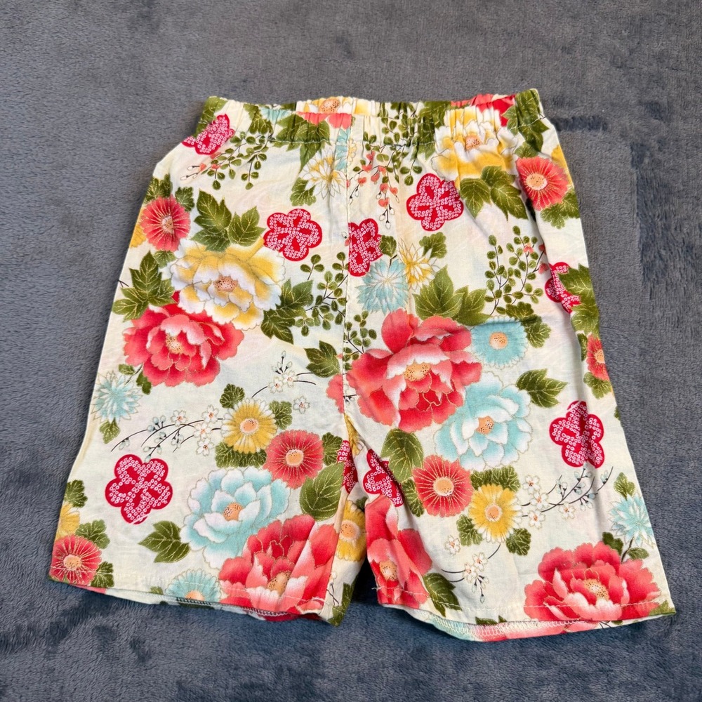 Unbranded Floral Print Shorts‎ Kids Small Multicolor Elastic Waist Cotton